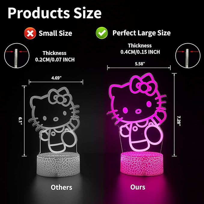 AIHYING Cat Night Light Cute Night Light - Anime Charater 16 Color Change Decor Kitty Lamp with Remote, Dim, Timer,Kids Gifts for Christmas Birthday,Nursery Baby