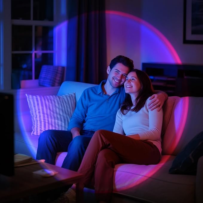 AIHYING Sunset Lamp Projector,Multicolor Changing Night Light 360 Degree Rotation Rainbow Led Sun Lamp for Photography Backgrounds,Party,TikTop Live,Christmas Gifts,Home Decor,Mood Lighting