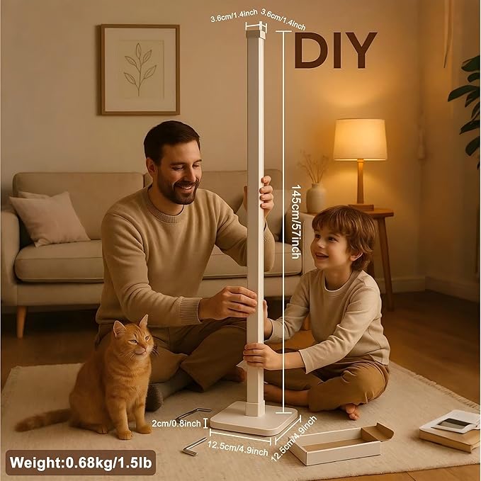 Flupuro ICRGB Corner Floor Lamp, DIY Floor Lamp with Music Sync and 16 Million Colors, Color Changing Standing Floor LED Lights for Bedroom Living Room Decor, Ambient Mood Lighting Gaming Accessories