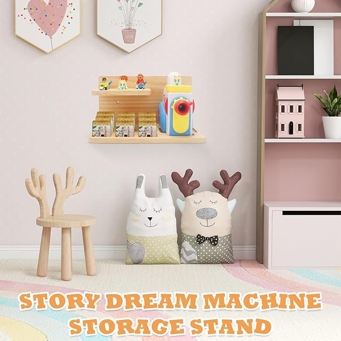 Taladad Wall Shelf Compatible with Little Tikes for Story Dream Machine Books Starter Set, for Little Tikes for Storytime Audio Play Real for Littles Character Storage Floating Shelves (Natural)