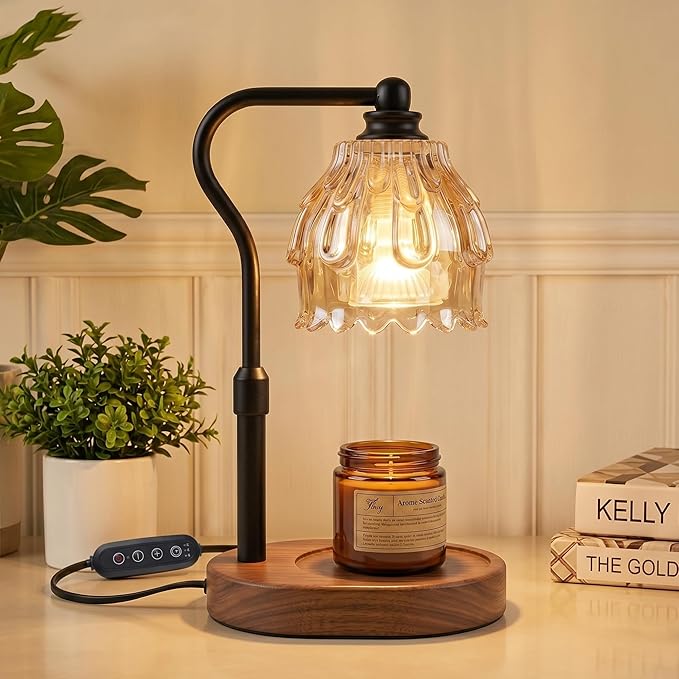 Candle Warmer Lamp with Timer and Wireless Remote Control, Dimmable Candle Warmer for Jar Candles, Height Adjustable Wax Melts Warmer, House Warming Gifts New Home Decor, Gifts for Women Mom(2 Pack)