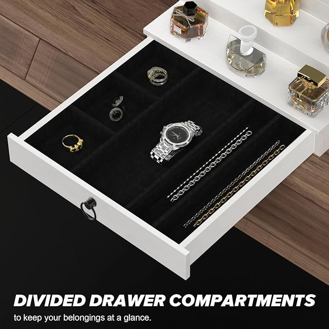 upcessory Cologne Organizer for Men, 5 Tier Black Cologne Shelf, Perfume Stand with Drawer and Hidden Compartment Perfume Display Holder - A Gift for Men