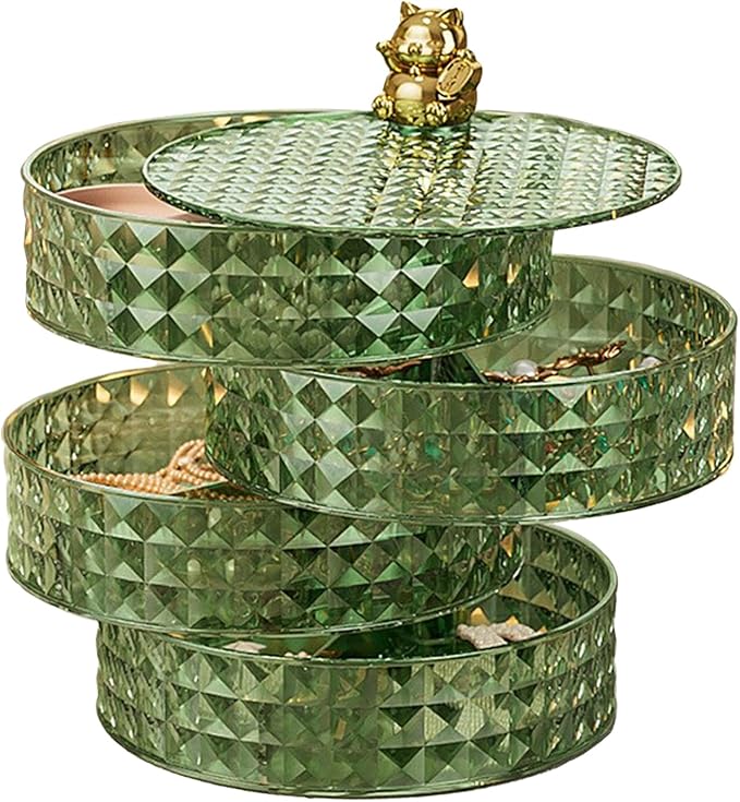 Jewelry Box Rotatable Jewelry Storage Case Jewelry Holder Jewelry Display Organizer Rotatable Jewelry Case Display Organizer for Bathroom Desk (C)