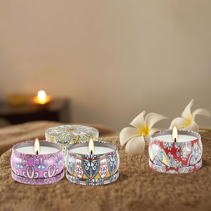 WPONSZU Scented Candles Gifts Set 24 Pack Soy Wax Travel Tin Jar Candles for Home 2.5 OZ jar Candles for Mom for Christmas, Birthday, Thanksgiving, Mother's Day