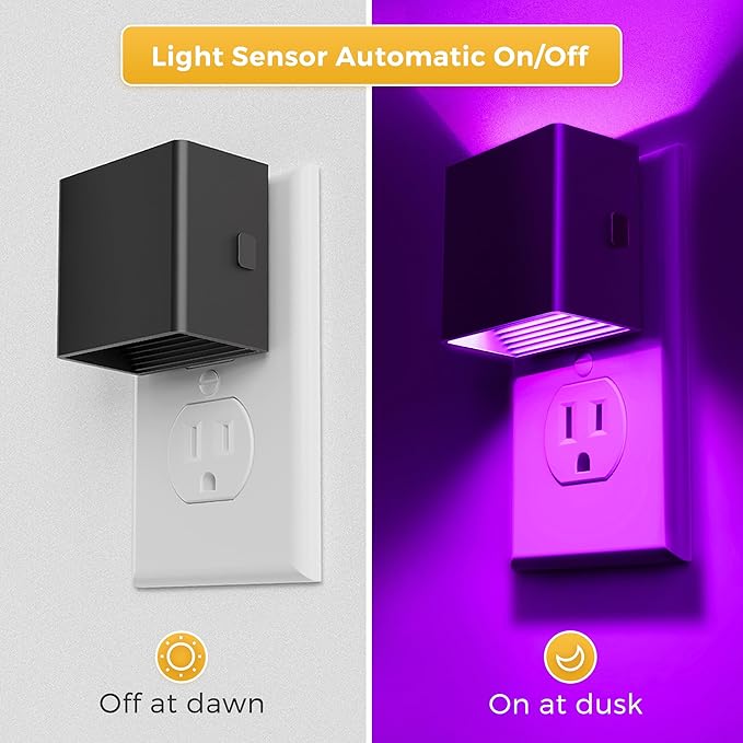 L LOHAS LED Night Lights Plug into Wall,[2-Pack] Plug in Night Light with Dusk to Dawn Sensor,Brightness Adjustable,RGB Color Changing,Dimmable Nightlight for Adults Bathroom Hallway Kitchen