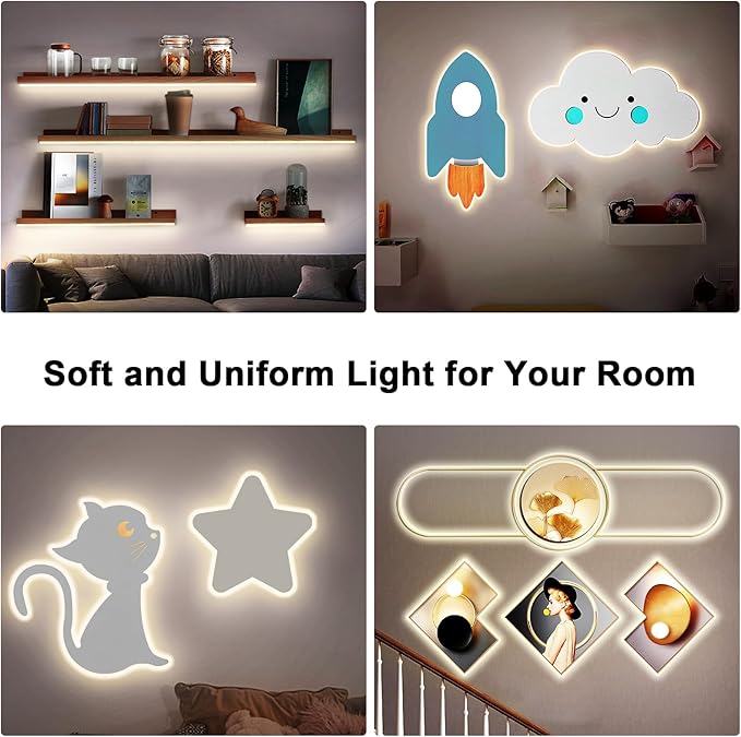 Tatazone 32.8ft 3000K Bright COB LED Strip Light, Dimmable, Warm White, Indoor, RF Remote, Adhesive, for Living Room, Shelf, Cabinet, Kitchen
