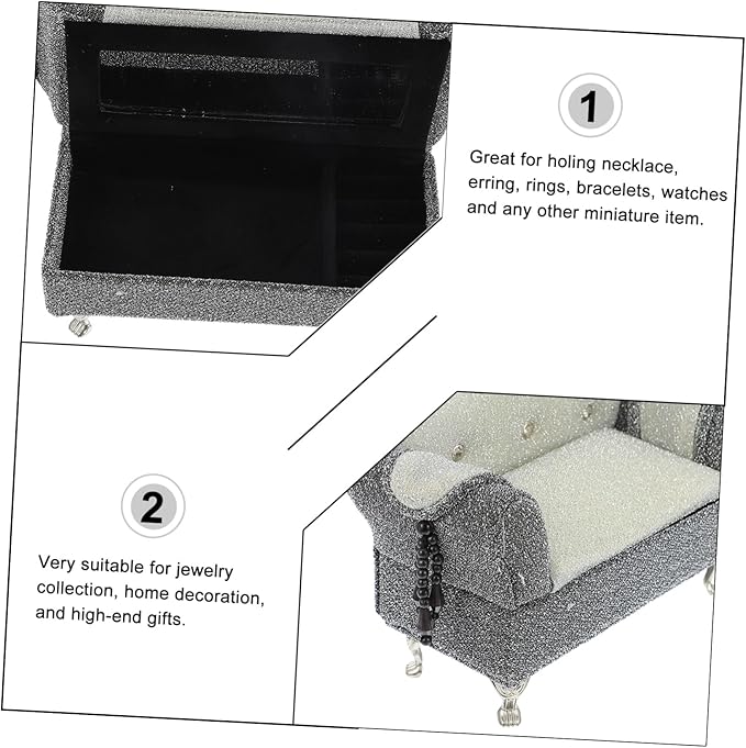 Hemobllo 1pc Sofa Shape Jewelry Box Organizer for Earrings and Necklaces Unique Desktop Ornament for Stylish Storage for and Special Occasions