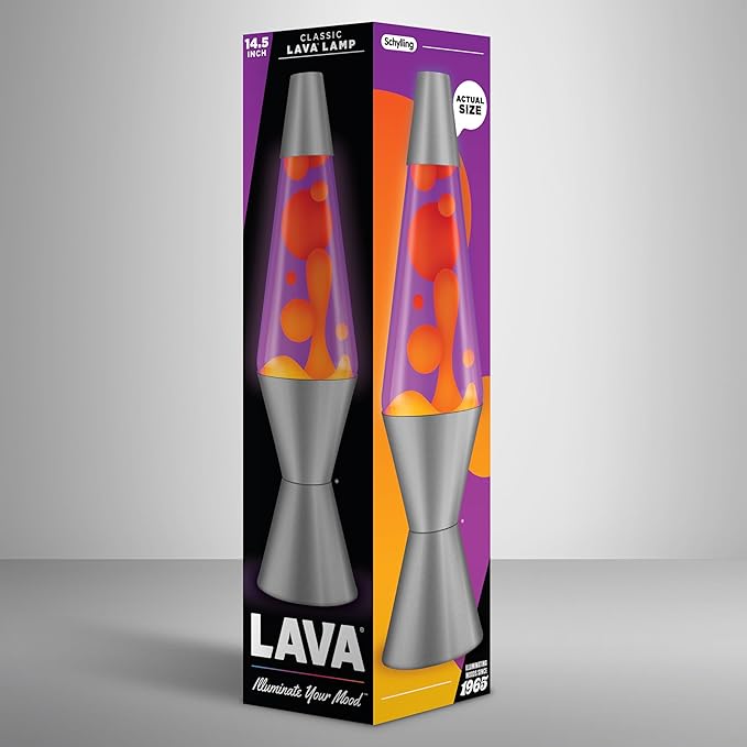 Lava® Lamp - 14.5" Purple Sunset - The Original Motion Light - Yellow Wax and Purple Liquid - Item #2635 (Amazon Exclusive),(Pack of 4)