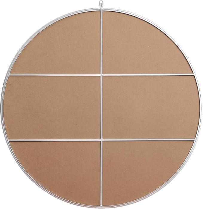 Focus 45x45 Round Wall Mirror, for Bathroom Bedroom Entryway, Silver