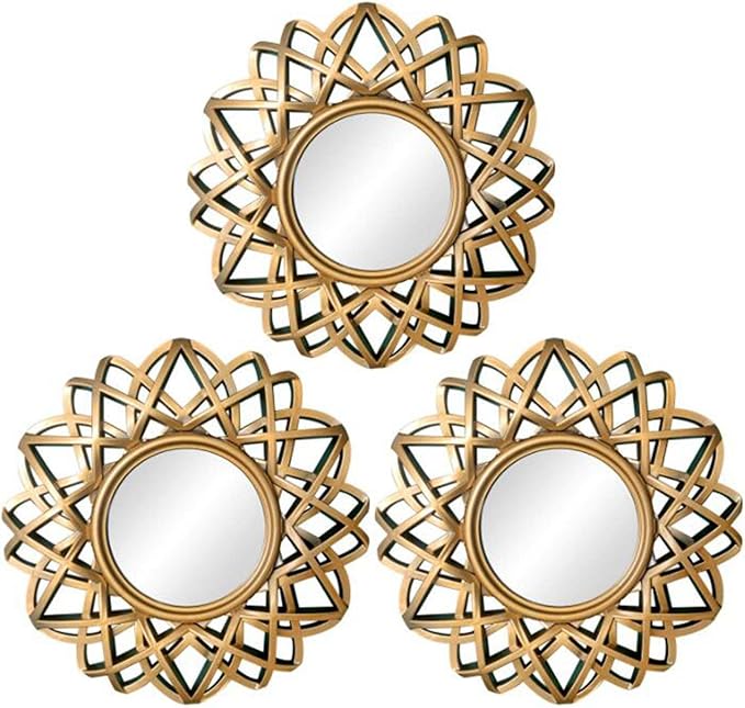 Nordic Wall Hanging Mirror Round Mirror for Living Room Bedroom Decoration, Aureate
