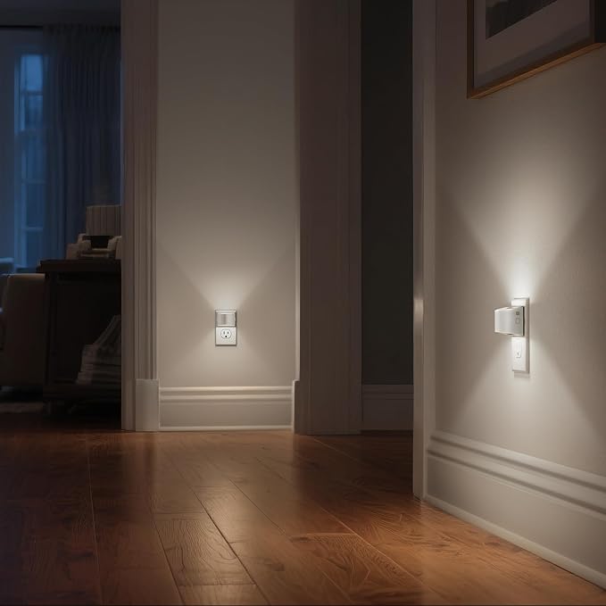 DORESshop LED Night Light[4 Pack], Night Lights Plug into Wall, 3 Level Brightness Adjustable Plug in Night Light, Dusk to Dawn Sensor Nightlights for Adults,Bedroom,Bathroom,Hallway, 5000K