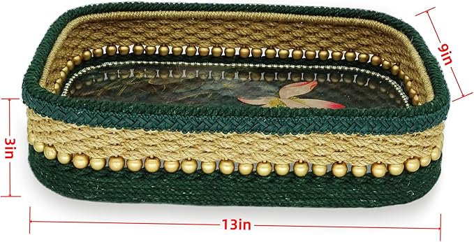 Zenpeace Wicke rBig Basket, Suitable For Hand-Woven Rectangular Basket Organizing and Decorating Projects, Clothes and Various Items
