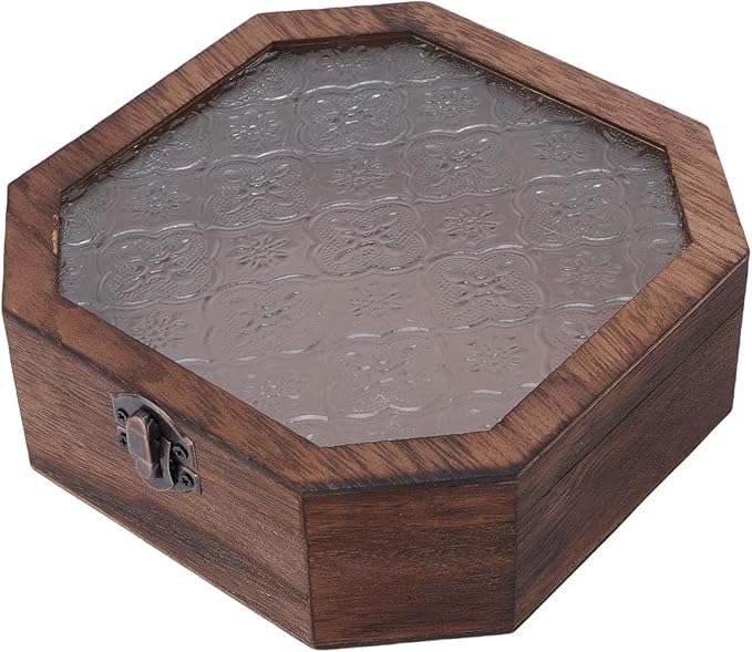 Vintage Floral Wooden Vintage Floral Wooden Jewelry Box - Small Decorative Makeup Organizer with Rustic Design - Elegant Storage for Jewelry and Cosmetics - for Any