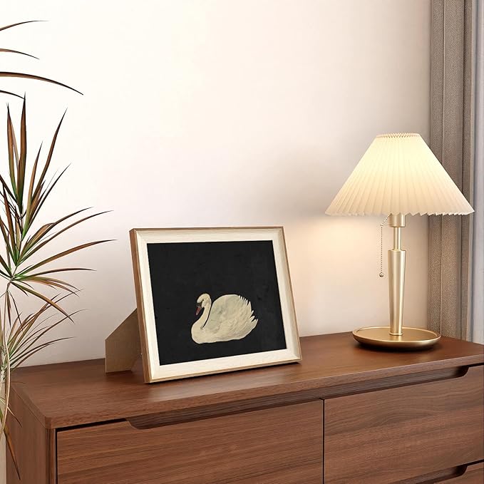 VIYYIEA Framed Wall Art for Living Room, Swan Art Canvas Prints, Vintage Home Decor, Animals Painting Picture, Bathroom Wall Decor Gifts for Friends or Family - 12L x 10W