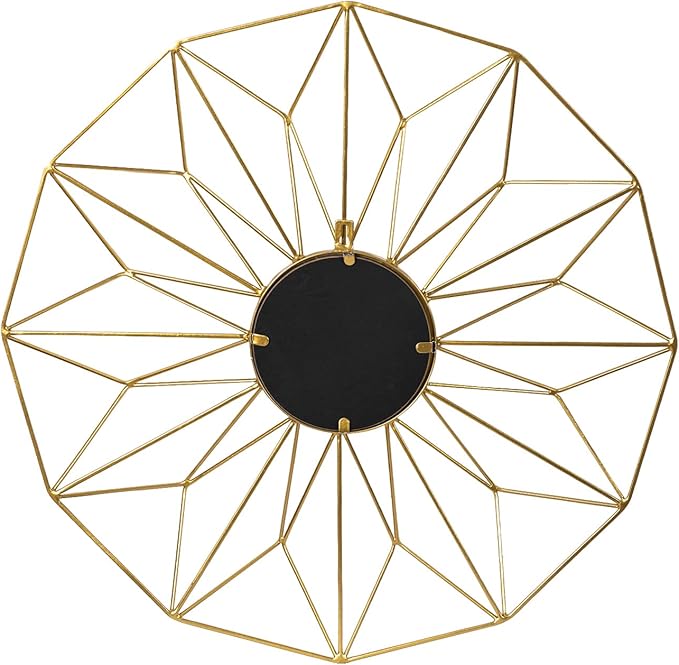 Asense 23 Inch Metal Wall Circle Mirrors Decor Round Classic Hanging Wall Art Modern Decoration for Home Decor Bathroom Bedroom Living Room(Gold)