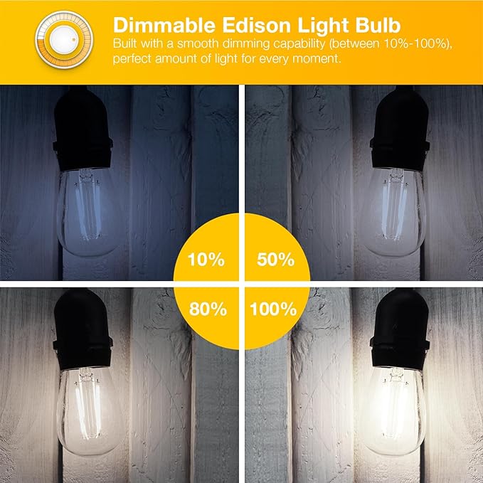 DAYBETTER 16 Pack Vintage LED Edison Bulbs, E26 Led Bulb 60W Equivalent, Dimmable Led Light Bulbs, High Brightness 800 LM Daylight 5000K, ST58 Antique LED Filament Bulbs, Clear Glass Style for Home