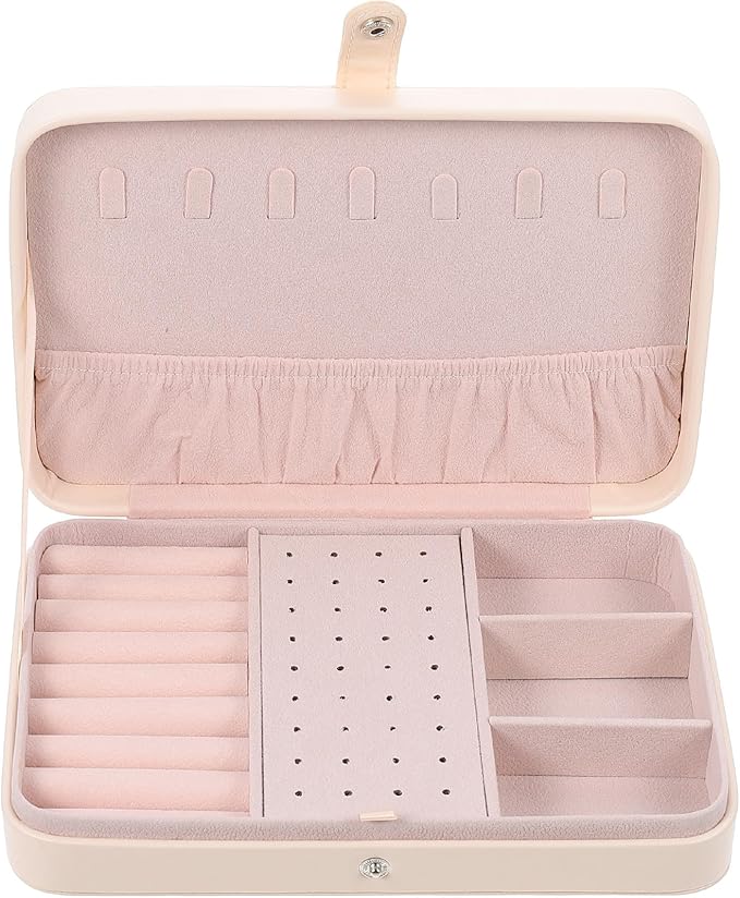 Sosoport Double Layer Jewelry Box for Women Portable Desktop Makeup Organizer and Storage Case Compact Multifunctional Watch and Jewelry Holder