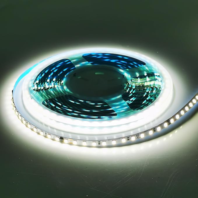 110V LED Strip Lights 120leds/m Flexible LED Tape, No Power Supply Needed (Clear White 6000K, 16.4FT), LED-STL120