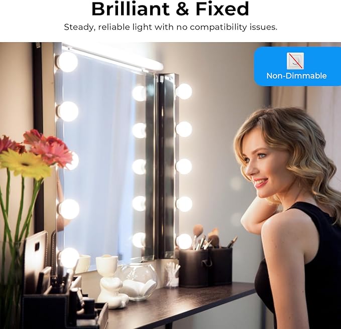 GvvooHome Vanity Light Bulbs for Bathroom, G25 LED Globe Light Bulbs for Makeup Mirror Dressing Room, 60W Equivalent, 5000K Daylight, 800LM, E26 Base, Non-Dimmable, 4-Pack