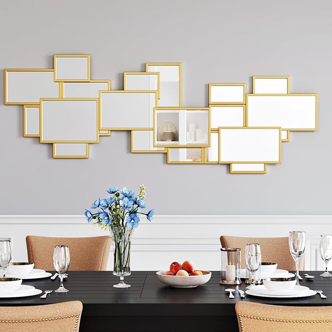 51'' x 19'' Art Decor Mirror,Gold Large Mirrors for Wall Decor Modern Decorative Mirrors for Living Room