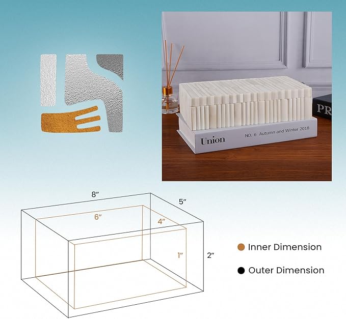 Handicrafts Home Decorative Keepsake Box 8x5 – Small Organizer Box with Lid, Boho Decorative Storage, Retro Memory Box, Unique Coffee Table Décor, Jewelry or Trinket Box, Modern Shelf Decorative Box