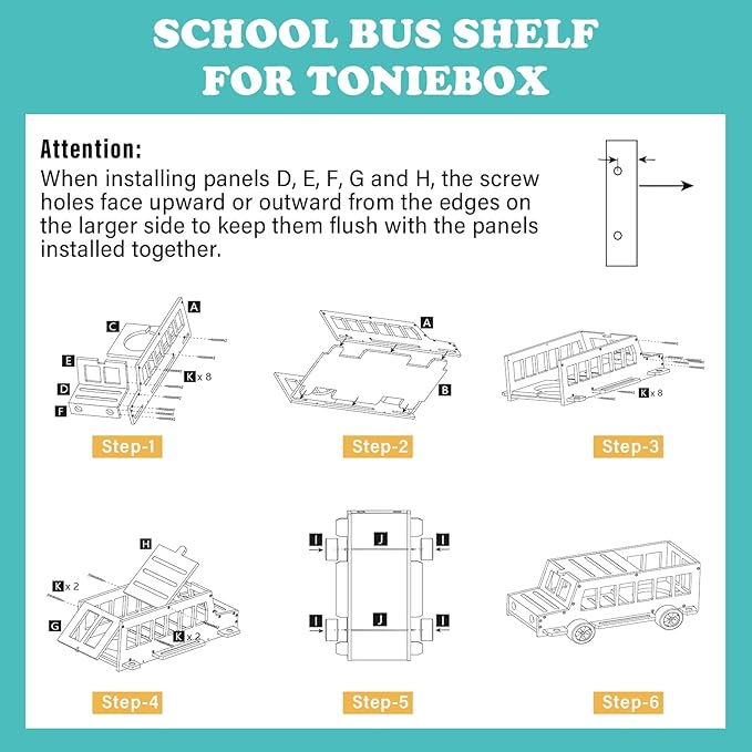 School Bus for Tonies Box 1/2 Organizer Shelf Storage, Wooden Bus Magnetic Storage Holder for Toniebox Player Tonies Figures Characters for Children, Display Collection 20~30 Tonie Box Characters