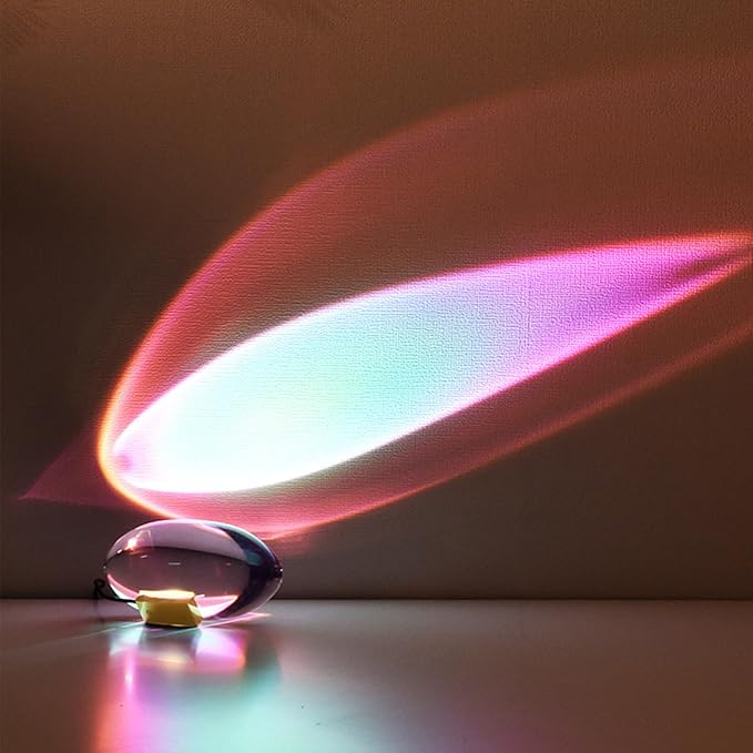 Angel Eyes Projection Night Light, Colorful Crystal Lamp Sunset Table Lamp, Crystal Atmosphere Lamp, Tabletop Light Atmosphere Night Light for Party Home Decor Bedroom Living Room