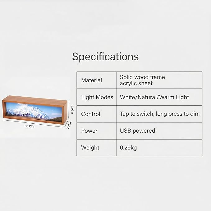 Snowy Mount Denali Led Light Box 3 Layers of Acrylic Light Box - Handmade Table Lamp for Room Decor - National Park Travel Signs Travel Gift