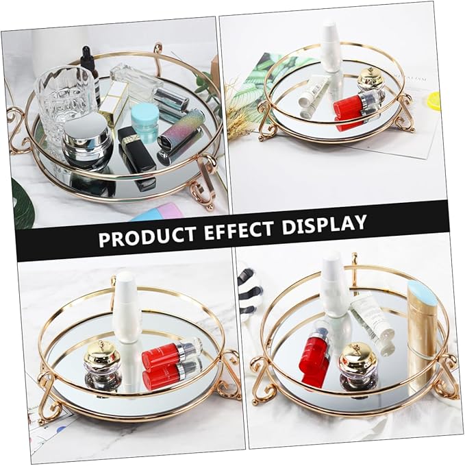 Cabilock 1pc Polishing Mirror Tray for Home Elegant Cosmetic Storage Holder Creative Makeup Organizer Stylish Vanity Decor for Products
