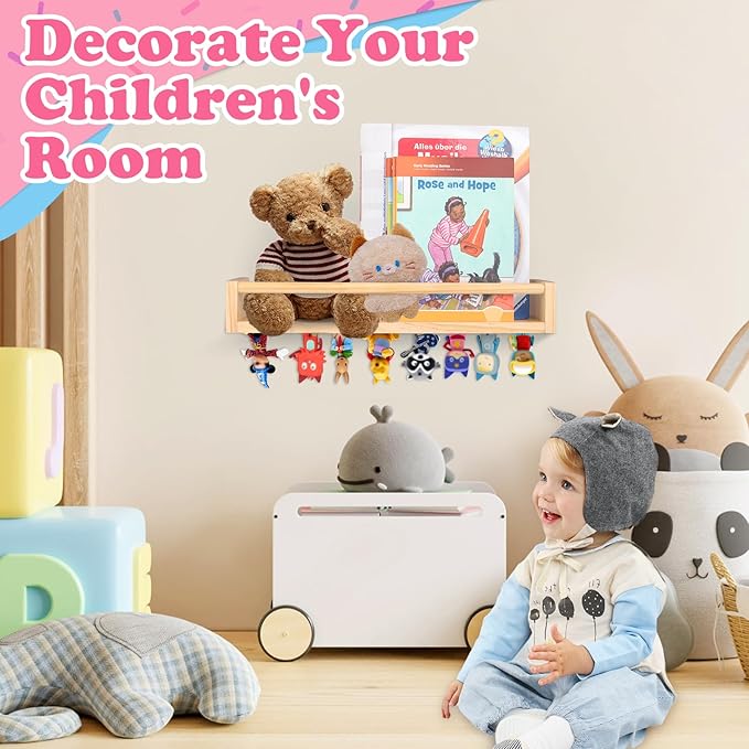 Book Floating Shelf for Toniebox Organizer Storage Floating Shelves, Floating Book Shelves for Wall Compatible with Tonies Characters, Books, Toys and Decor Storage for Children Room