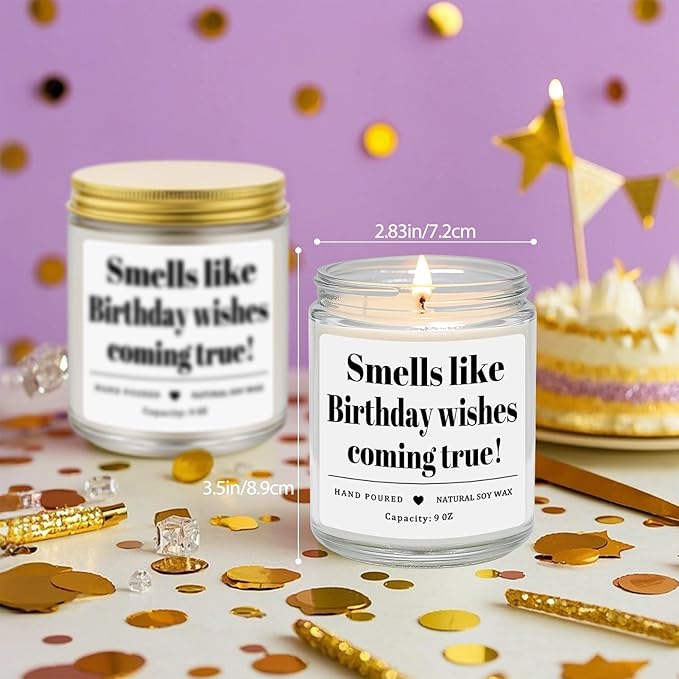 Homsolver Birthday Gifts for Women Men, 9OZ Lavender Scented Birthday Candles with 50+ Hours Burn Time, Unique Handmade Birthday Decorations for Her Him, 20st/30th/40th/50th/60th/70th Birthday Candle