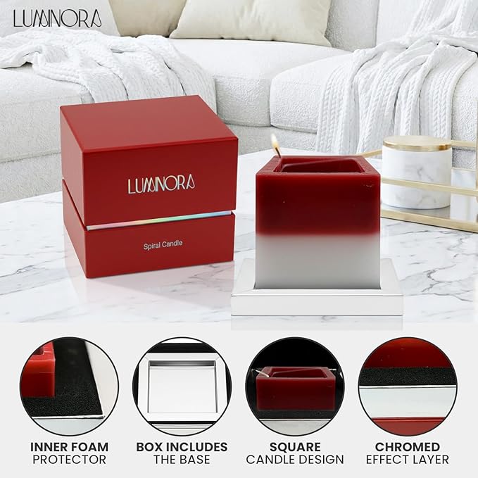 LUMINORA Spiral Scented Candle for Women & Men | Hand-Crafted Decorative Soy Wax Candle | Wooden Wick | Unique Twisted Spiral Burn Design | Aromatherapy Candle | Hanami | (Japanese Cherry Blossom)