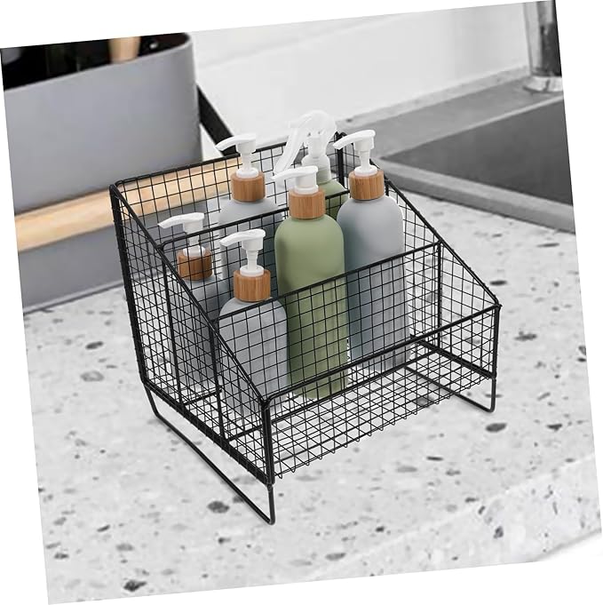 Metal Wire Tea Bag Holder Organizer Rack Compartments for Tea Bags Capsules Makeup Storage Stylish Design for Kitchen Cosmetic Organization