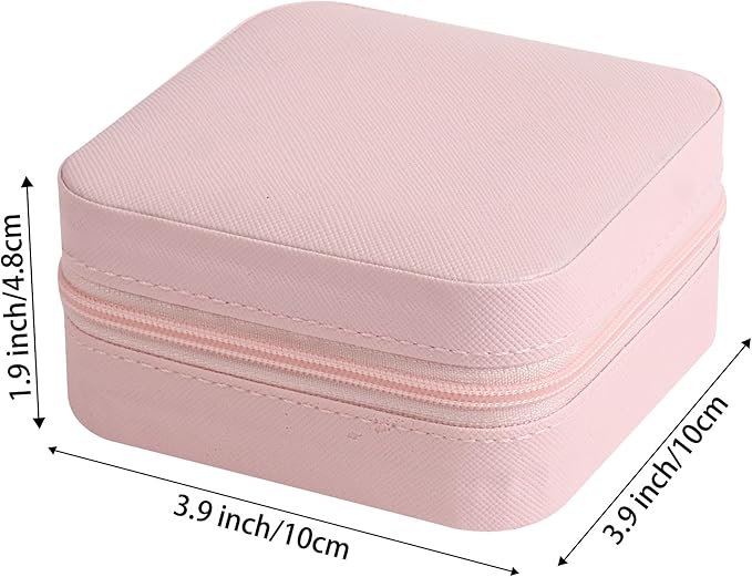 OceeK Travel Jewelry Case, PU Leather Small Jewelry Box,Portable Travel Jewelry Organizer Storage Case,Black,1 Pack