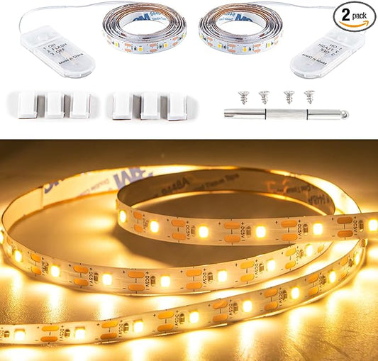 2 Pack Battery Operated LED Light Strip, 1.6FT/1PCS 60 LEDs Firefly Starry Moon Lights for DIY Party Wedding Patio Christmas