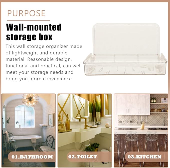 DOITOOL Wall Storage Organizer Floating Shelf for Makeup Kitchen and Bathroom Easy Installation No Tools Required Versatile Wall-Mounted Storage
