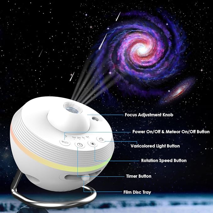 Galaxy Projector,13 in 1 HD Planetarium Star Projector for Bedroom,Star Projector Galaxy Light with Meteor Effects and Timer,LED Space Galaxy Lamp for Kids,Adults Bedroom Decoration,Ceiling,Gifts