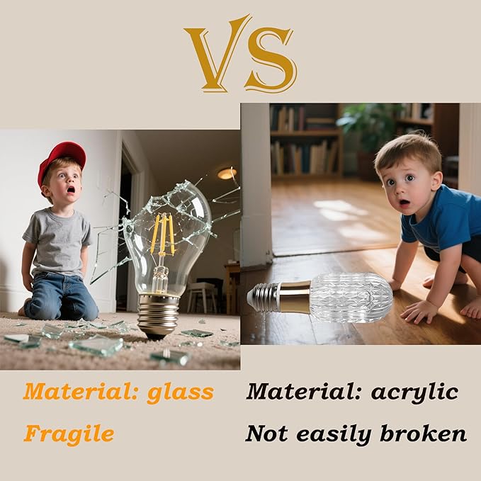 6pcs Acrylic Decorative E26 LED Light Bulbs 5w Equivalent 30 watt, Unique Fancy Light Bulb Warm 3000k,Non-dimmable Lightbulbs for Living Room Dining Room,150 Lumens (B014-Warm-3000k, 6pcs)
