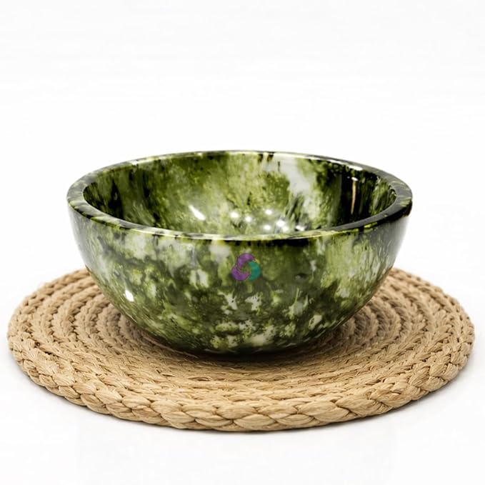 Elegant Handcrafted Resin Bowl – Glossy Amber Finish Decorative & Functional Use | Resin Decorative Bowl Centerpiece Table Decorations, Fruit Basket for Coffee Table, Kitchen Decor (Green Onyx)