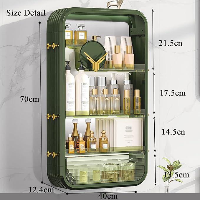 JATIBOSH Wall-Mounted Makeup and Skincare Organizers Cosmetic Storage Box for Bathroom, Living Roomand Bedroom, Wall Floating Shelves Organizer Transparent Multi-Function Floating Rack