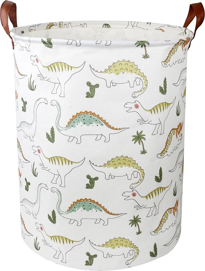 NTAOHAMPER Dinosaur Laundry Hamper, laundry Basket, Waterproof Storage Bin for Bedroom, Clothes Organizer Basket, Room Decor(Light Dinosaur)