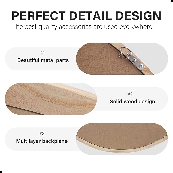 CONGUILIAO Round Mirror, 30 Inches Wood Mirror, Wall Decorative Circle, Nature Big Bathroom Large Vanity Farmhouse for Living Room Bedroom Entryway