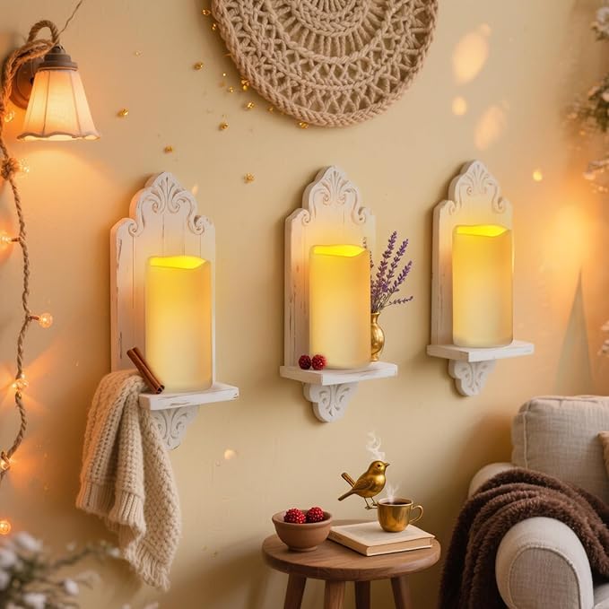 Artmarry Flickering Flameless Candles Outdoor Indoor Large (D 3" x H 6") LED Candles, 2Pcs Pillar Outdoor Indoor Battery Operated Candles with Remote for Home Wedding/Christmas/Holiday Décor
