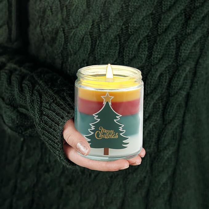 Christmas Candles - Christmas Gifts for Women, Aromatherapy Candle for Home Scented, Natural Soy Wax Vanilla Scented Candles