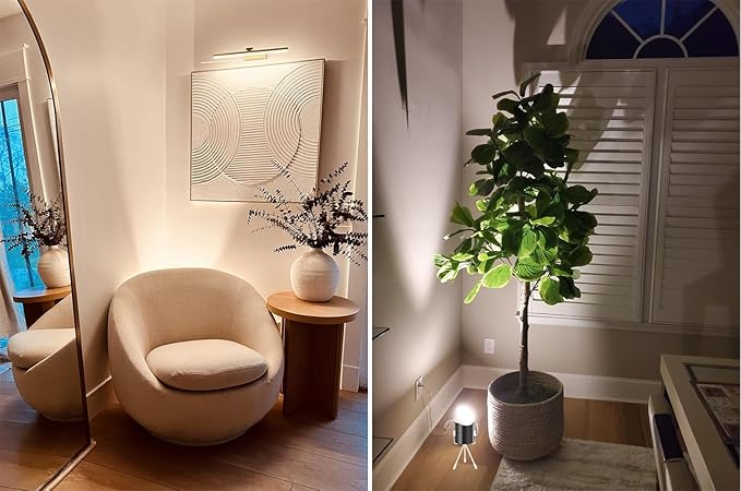 Spot Lights Indoor Floor Lamp, 6W Uplighting Indoor, Floor Can Lights for Plants Pictures Corner Ambient Lighting, 2 Pack