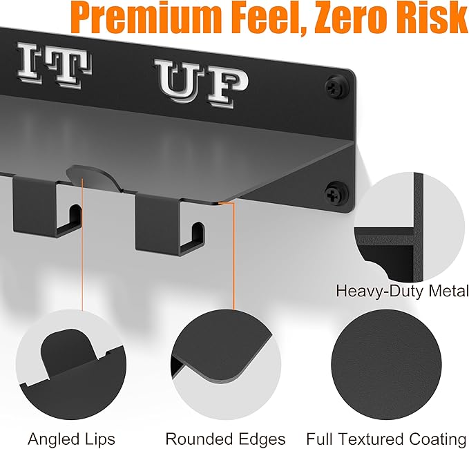 TRUSOON Tonal Accessories Shelf, 16.76" Heavy Duty Steel Wall Mounted Floating Storage Rack with T-Bracket Lock Hangers, Compatible with Various Home Gym Accessories, Black