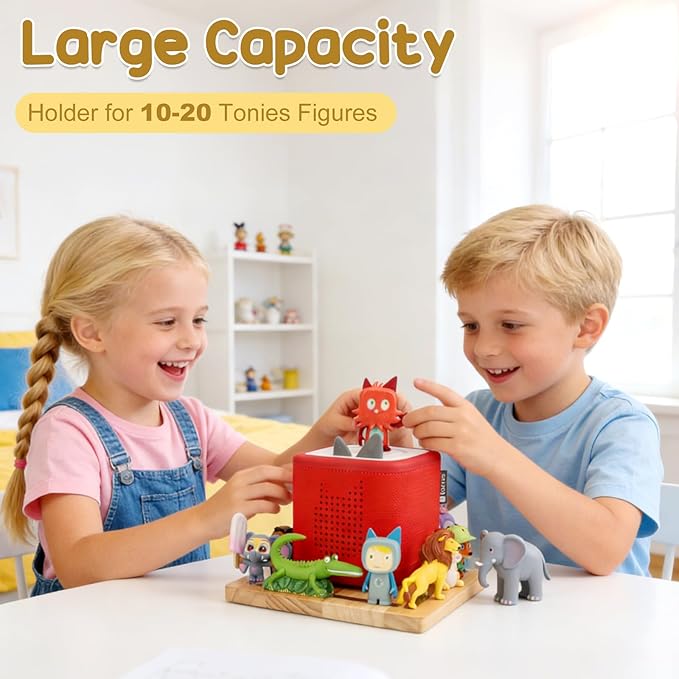 Taladad for Tonie Shelf, Tonies Storage for Toniebox 2/ Toniebox 1 Tonie Figures Creative Tonies Magnetic Shelf for,Tonie Box Player 10-30 Characters (Nature)