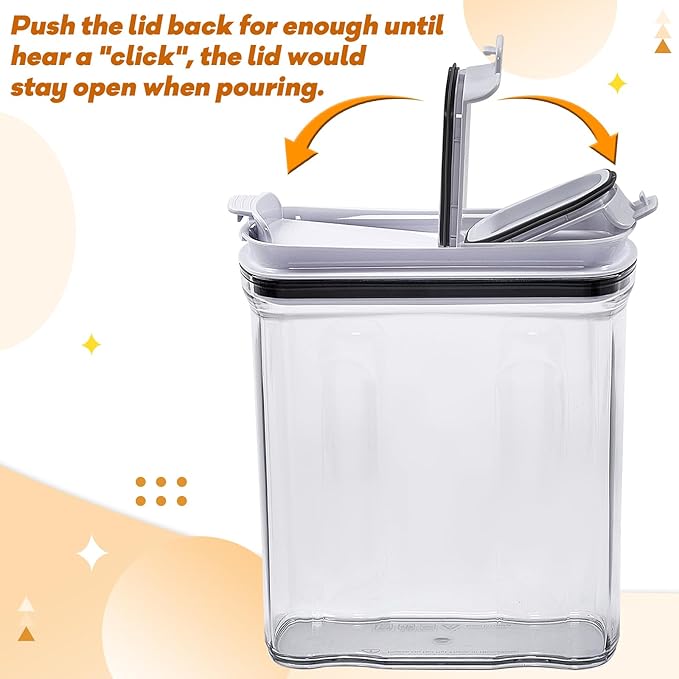 FreshKeeper Cereal Containers Storage Set, Airtight Food Storage Container with Lid 2.5L,2PCS BPA-FREE Plastic Pantry Organization Canisters for Rice Cereal Flour Sugar Dry Food in Kitchen…