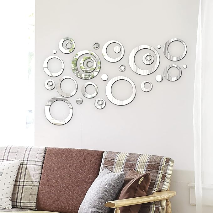 32 Pieces Adjustable Acrylic Mirror Removable Wall Sticker Decal Home Decoration (Style 4)