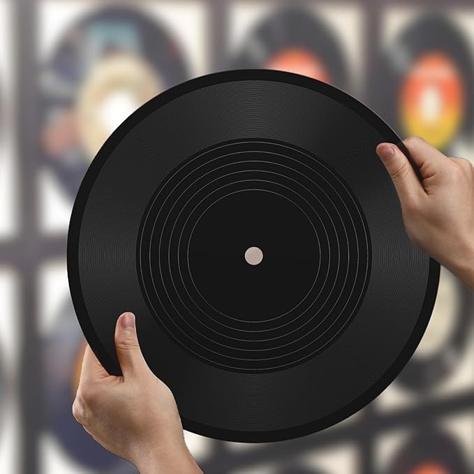 Facmogu 6PCS 12 Inch Blank Vinyl Records, Fake Record Vintage Decoration, Faux Blank Vinyl Records for Wall Aesthetic, Retro Record for Music Party Home Studio Room Display Decor DIY Project
